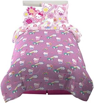 Franco Kids Bedding Super Soft Comforter and Sheet Set with Sham, 5 Piece Twin Size, Hello Kitty - Image 2