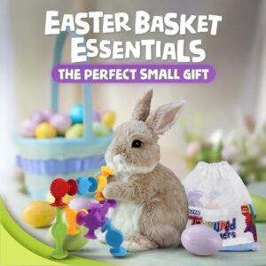 BUNMO Easter Basket Stuffers - Suction Bath Toys - Connect, Build, Create - Bath Toy - Easter Basket Essentials - Stimulating Sensory Toy - Non-Mouthable Toy 3+ - Textured 10 Pack - Image 2
