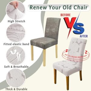 Chair Covers for Dining Room Chair Covers Set of 6 Stretch Spandex Kitchen Chair Protector Slipcover Removable Washable Dining Chair Covers for Home, Party, Ceremony, Banquet (Light Grey) - Image 3
