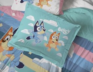 Jay Franco Bluey Queen Size Comforter Set - 7 Piece Bedding Includes Sheet Set & Pillow Covers - Super Soft Cozy Striped Bedding - Image 5