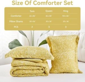King Size Spring Comforter Set, Soft Comforter for All Season, 3 Pieces Lightweight Bedding Set, 1 Comforter and 2 PillowShams - Image 7