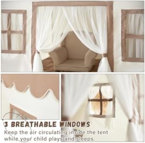 Play Tent with Padded Mat, Large Playhouse for Kids Boys and Girls, Kids Play House Indoor Castle Bed Tent for Toddler - Image 6