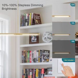 52" LED Chandelier Pendant Light Fixtures, 21W Dimmable Pool Table Light, Modern Island Lights for Kitchen Dining Room Living Room Study Office, 4000k, Gold - Image 6