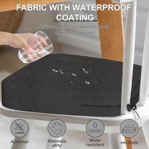 17'' x 16'' x 2.5"Thick Chair Cushions for Dining Chairs, 6 Pack WaterProof Easy Clean Kitchen Chair Pads with Ties and Non-Slip Backing - 30D High Elastic Foam Soft Kitchen Chair Cushions - Image 4