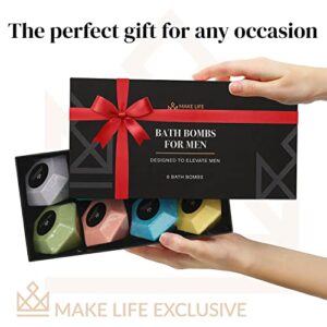 Bath Bombs for Men, Diamond Shape, Gifts for Men, 8 Large 5oz Bombs, 100% Natural Products & Essential Oils, Soak in, Bubble Bath - Image 4