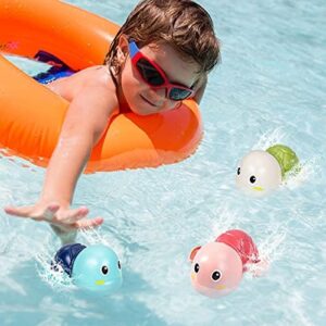 SEPHIX Bath Toys for Toddlers 1-3, Cute Swimming Turtle Bath Toys for 1 2 Year Old Boy Girl Gifts, Water Pool Toys for Baby Toddler Toys Age 1-4, Wind-up Infant Bathtub Toys, 3 Pack - Image 6