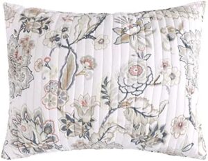 Levtex Home - Ophelia Quilt Set - Full/Queen Quilt and Two Standard Shams - Floral - Taupe Grey Cream Blush - Quilt (90x94in.) and Shams (20x26in.) - Reversible - Rayon/Cotton - Image 5