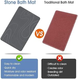 Stone Bath Mat Diatomaceous Earth Shower Mat Non-Slip Super Absorbent Diatomite Stone Bath Mats for Bathroom Floor Quick Drying Natural Easy to Clean(23.6''×15.4" White) - Image 6