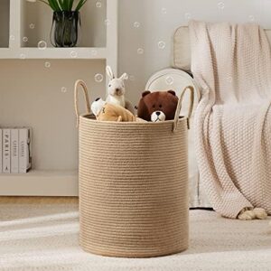 Jute Rope Laundry Hamper Basket by YOUDENOVA, 58L Tall Laundry Basket, Baby Nursery Hamper for Blanket Storage for Bedroom-Large-Jute - Image 2