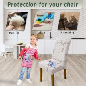 Chair Covers for Dining Room Chair Covers Set of 6 Stretch Spandex Kitchen Chair Protector Slipcover Removable Washable Dining Chair Covers for Home, Party, Ceremony, Banquet (Light Grey) - Image 5