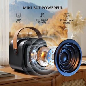 Karaoke Machine for Kids Adults(KaraFun Premium), Portable Bluetooth Mini Karaoke Speaker with 2 Wireless Mics and Party Lights for Smartphones, Birthday Gifts for Girls Boys Family Home Party (Black) - Image 3