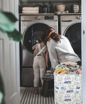 19.7" Round Laundry Basket Laundry Hamper with Handles, Blue, Collapsible, Perfect for Baby Girls Nursery, Home, Office, etc. - Image 8