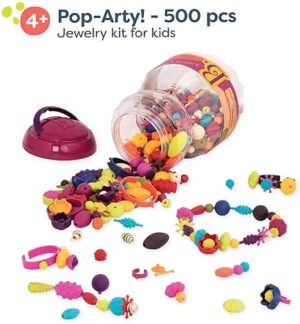 B. toys – Pop Arty! 500 Pcs- Jewlery Making Kit- Creative Pop Snap Bead Set for Kids –DIY Craft Jewelry Making Kit –Necklaces, Rings, Bracelets – 4 Years + - Image 3