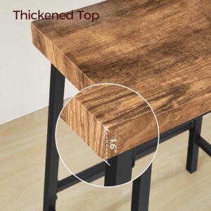 Bar Stools, 23.7 Inch Saddle Stools with Footrest, Set of 2 Bar Chairs, Kitchen Counter Height Stools, Industrial Style, for Dining Room, Counter, Bar, Rustic Brown and Black BAHR0801N1 - Image 8