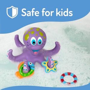 Nuby Floating Octopus Toy with 3 Hoopla Rings - Baby Bath Toy for Boys and Girls - 18+ Months - Purple (Pack of 1) - Image 5