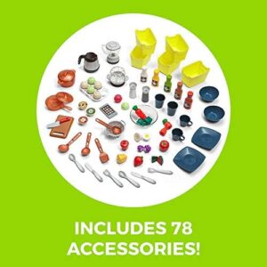 Step2 Elegant Edge Kids Kitchen Playset, Indoor/Outdoor Kitchenette, Interactive Play with Lights and Sounds, Made of Durable Plastic, Includes 78 Piece Toy Accessories, For Toddlers 3+ Years Old - Image 7