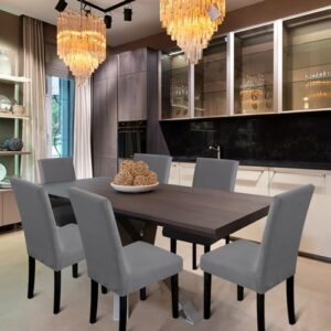 Chair Covers, Dining Room Chair Covers, Stretch Kitchen Chair Covers/Dining Room Chair Covers Set of 6, Removable Washable Dining Chair Slipcovers for Home, Hotel, Banquet - Image 7