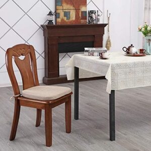 Chair Cushion with Ties for Dining Chairs - Memory Foam Non Slip Kitchen Chair Pad and Dining Seat Cushion with Machine Washable Cover Set of 4 [16.5 x 16.2 Inches] - Dark Beige - Image 8