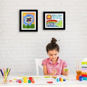 Americanflat Set of 2 10x12.5 Kids Art Frame - Front Loading Picture Frame Holds 100 Artworks - Use as 8.5x11 Frame with Mat or 10x12.5 Frame Without Mat - My Mini Masterpiece - Black - Image 2