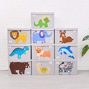 CLCROBD Foldable Large Kids Toy Chest with Flip-Top Lid, Collapsible Fabric Animal Toy Storage Organizer/Bin/Box/Basket/Trunk for Toddler, Children and Baby Nursery (Dinosaur) - Image 5