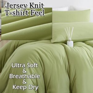 MorroMorn Green Comforter Set Queen Size, 4 Pieces All Season Bedding Sets, Soft Bed Set with 1 Down Alternative Duvet Insert 90×90 Inches, 2 Pillow Cases & 1 Fitted Sheet (Queen, Avocado Green) - Image 3