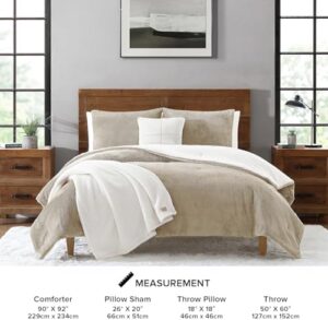 UGG Remina Comforter Set 5 Piece Bed in a Bag with Throw Blanket, Decorative Pillow, Shams, and Reversible Comforter Hypoallergenic Washable Luxury Warm Fluffy Bedding Set, Full/Queen, Brown Birch - Image 5