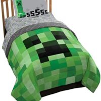 Jay Franco Minecraft Creeper 4 Piece Twin Bed Set (Offical Product)