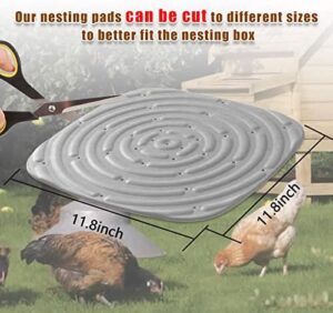 Chicken Nesting Box Pads, Washable Nesting Pads for Chicken Coop Bedding Nest Box Liners Reusable Nesting Pads for Laying Eggs Chicken Coop Accessories Grey 12''x12''(6) (8) - Image 2