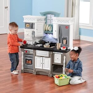 Step2 Lifestyle Dream Kids Kitchen Playset, Indoor/Outdoor Kitchenette, Interactive Play with Lights and Sounds, Made of Durable Plastic, 37 Piece Toy Accessories, Toddlers 2+ Years Old, Gray - Image 4