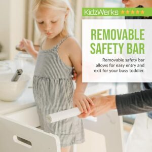 Child Standing Tower Kids Kitchen Step Stool Toddler Wood Stepping Stool - Children's Montessori Stool - Adjustable Platform, Natural Wood - Image 5