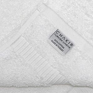 Chakir Turkish Linens 100% Cotton Premium Turkish Towels for Bathroom | 30'' x 60'' Large Bath Towels (4 Piece, White) - Image 4