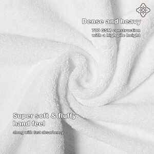 BIOWEAVES 100% Organic Cotton 700 GSM Plush Bath Towels 30" x 58" GOTS Certified - White, Pack of 2 - Image 2