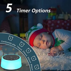 Color Noise Sound Machines with 10 Colors Night Light 25 Soothing Sounds and Sleep White Noise Machine 32 Volume Levels 5 Timers Adjustable Brightness Memory Function for Adults Kids Baby - Image 4
