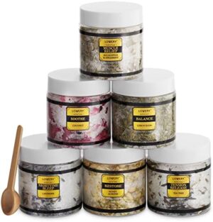 Epsom Bath Salts Gift Set, Relaxing Spa Salt W/Essential Oils, Mothers Day Gifts for Mom, Wife - Lavender, Eucalyptus, Lemon Basil, Coconut, Tea Tree, Honey Almond Salt, Self Care Gifts for Women - Image 8