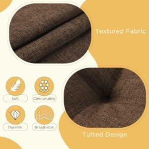 Indoor Kitchen Chair Cushions Set of 4 Non Slip Tufted Chair Pads with Ties Thick Dining Room Seat Cushions 16'' x 16'' x 4'' Coffee - Image 5