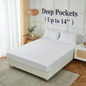 ILAVANDE White Queen Sheets Set 4 Piece,Hotel Luxury Super Soft 1800 Series Microfiber Queen Bed Sheets Set-Wrinkle Free & Breathable-14 Deep Pocket Sheets for Queen Size Bed(Queen,White) - Image 6