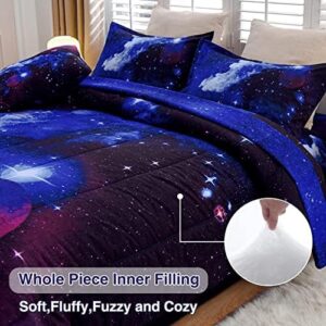 A Nice Night Galaxy 6Pcs Bedding Sets Outer Space Comforter Bed in a Bag 3D Printed Quilt,for Children Boy Girl Teen Kids,Twin 6Pcs - Image 7