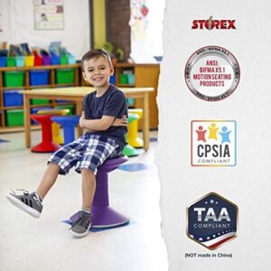 Storex Wiggle Stool – Active Flexible Seating for Classroom and Home Study, Adjustable 12-18 Inch Height, Violet (00307U01C) - Image 4