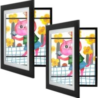 Golden State Art 10x12.5 Kids Art Frames Front-Opening Great for Kids Drawings, Artworks, Children Art Projects, Schoolwork, Home or Office (Black Set of 2)