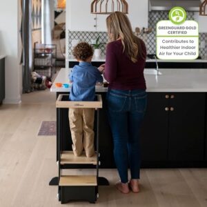 Little Partners Foldable Toddler Tower - Explore 'N Store Montessori Kitchen Tower for Cooking, 22.28" L x 19.56" W x 33.50" H, Ages 2 to 6 (Charcoal) - Image 5