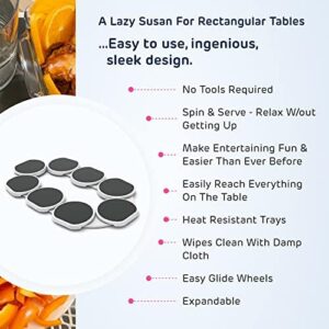 Original Dark Gray - The Lazy Susan Revolution - The First Patented Lazy Susan Turntable Expandable for Rectangular & Oblong Tables - Kitchen & Dining Tables - Great Gift! Parties & Gatherings - Image 4