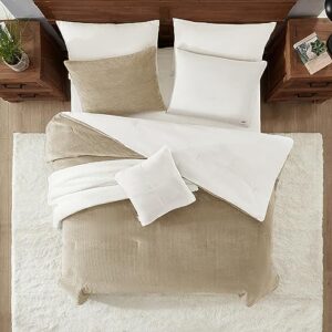 UGG Remina Comforter Set 5 Piece Bed in a Bag with Throw Blanket, Decorative Pillow, Shams, and Reversible Comforter Hypoallergenic Washable Luxury Warm Fluffy Bedding Set, Full/Queen, Brown Birch - Image 4