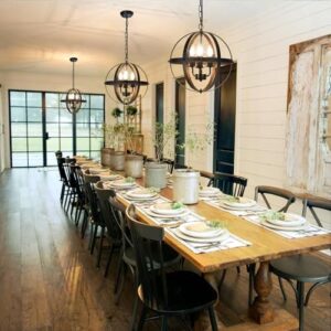 DLLT Vintage Pendant Hanging Light Fixtures, Flush Mount Ceiling Chandelier Lamp with Metal Spherical Shade for Kitchen, Dining Room, Living Room, Hallway, Entryway 3-Light, E12 Base-Matte Black - Image 5