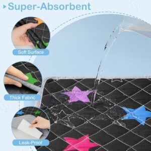 Bienbee Guinea Pig Bedding, 2 Pack 56" x 28" Reusable Guinea Pig Cage Liner Waterproof and Absorbent Small Animal Bedding Washable Guinea Pig Pee Pads for Small Pet Hamster Rabbit Squirrel, Black - Image 2