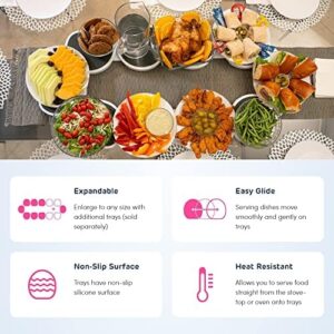 Original Dark Gray - The Lazy Susan Revolution - The First Patented Lazy Susan Turntable Expandable for Rectangular & Oblong Tables - Kitchen & Dining Tables - Great Gift! Parties & Gatherings - Image 3