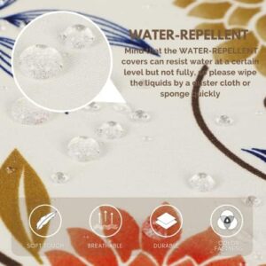 SearchI Water Repellent Dining Chair Seat Covers Set of 4, Washable Stretch Seat Covers for Dining Chairs, Rear-Covered Dining Room Seat Cover Protector(Orange Flower) - Image 3