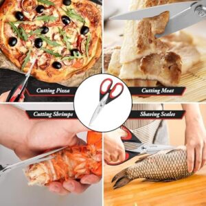 iBayam Kitchen Scissors All Purpose Heavy Duty, Kitchen Utensils Set, Stainless Steel Cooking Utensils Gadgets, Meat Poultry Food Shears Dishwasher Safe Utility Tools Home Gift, with Protective Sheath - Image 7