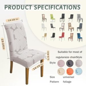 Chair Covers for Dining Room Chair Covers Set of 6 Stretch Spandex Kitchen Chair Protector Slipcover Removable Washable Dining Chair Covers for Home, Party, Ceremony, Banquet (Light Grey) - Image 7