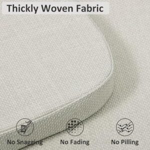 Shinnwa Kitchen Chair Cushions Set of 4, High-Resilience Foam Windsor Seat Pads, Dining Chair Cushions with Ties & Textured Cover, 4 Pack, 16.5 x 15.5 x 2, Off White - Image 3