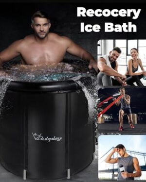 XL Ice Bath Tub for Athletes & Adults - 105 Gallons Ice Tub, Cold Plunge Tub with Cover for Indoor Outdoor, Ice Plunge Tub for Recovery & Cold Water Therapy - Black - Image 6
